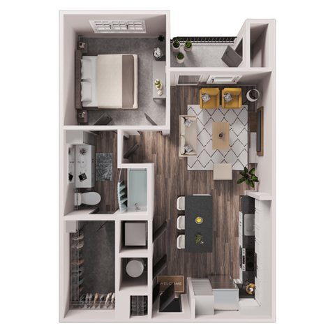 One Bedroom Apartments San Antonio | Floor Plan A2 | Tin Top